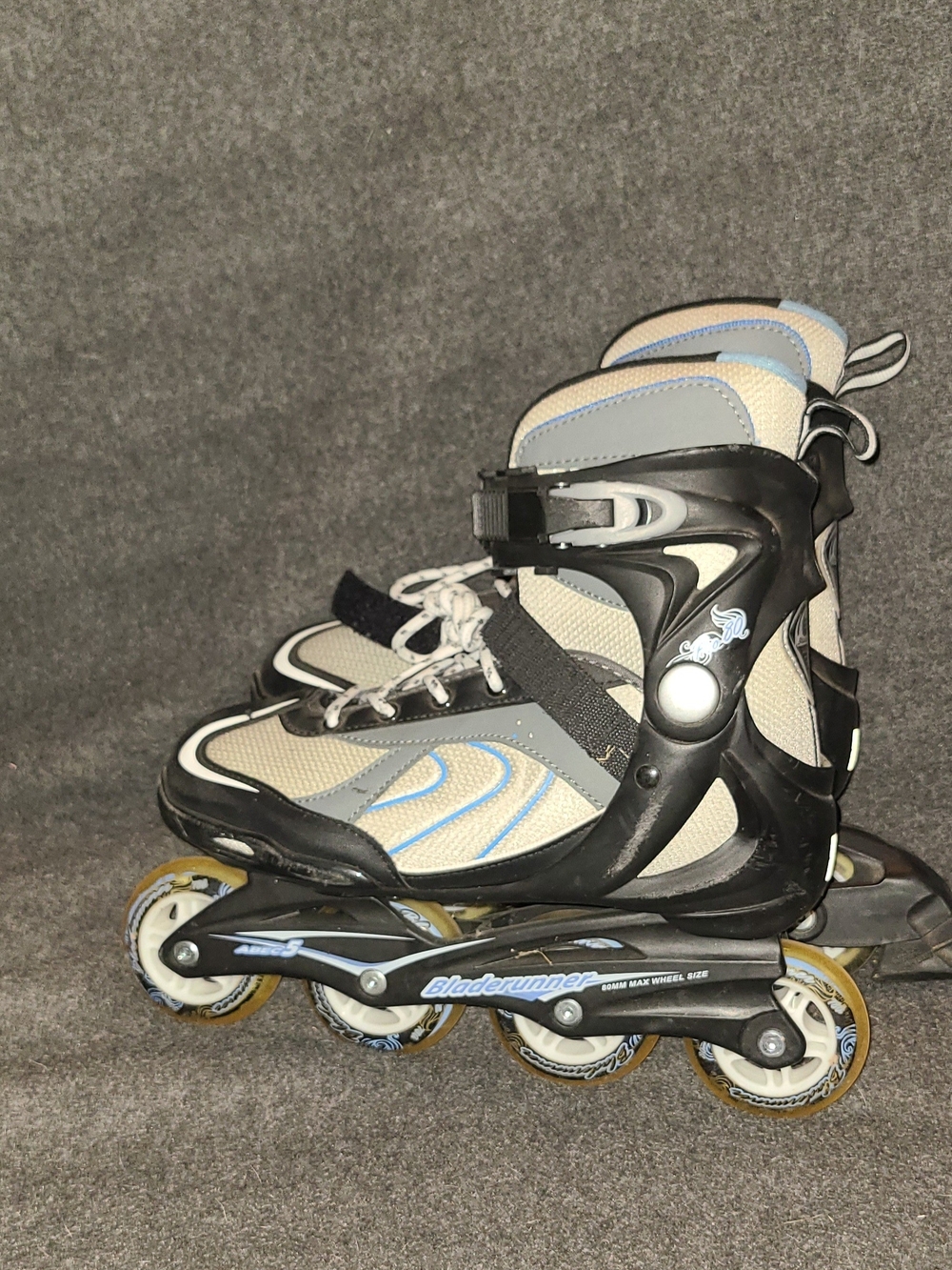 Bladerunner Pro 80 Rollerblades Women's Size 9 Black Grey Blue 80mm Wheels